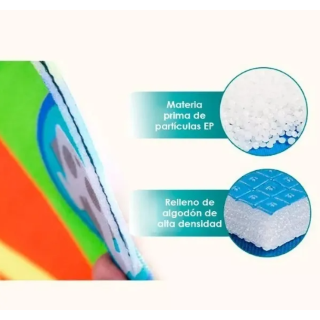 Alfombra plegable para bebes, reversible, para gatear