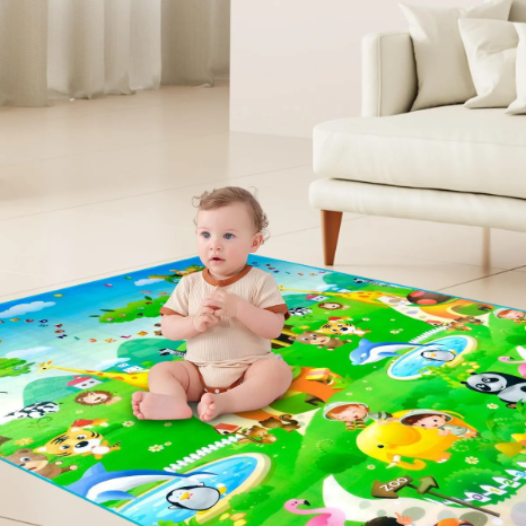 Alfombra plegable para bebes, reversible, para gatear